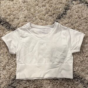 Athletic Aerie Cropped White Shirt